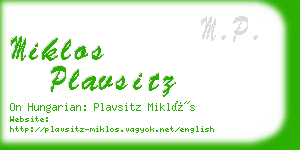 miklos plavsitz business card